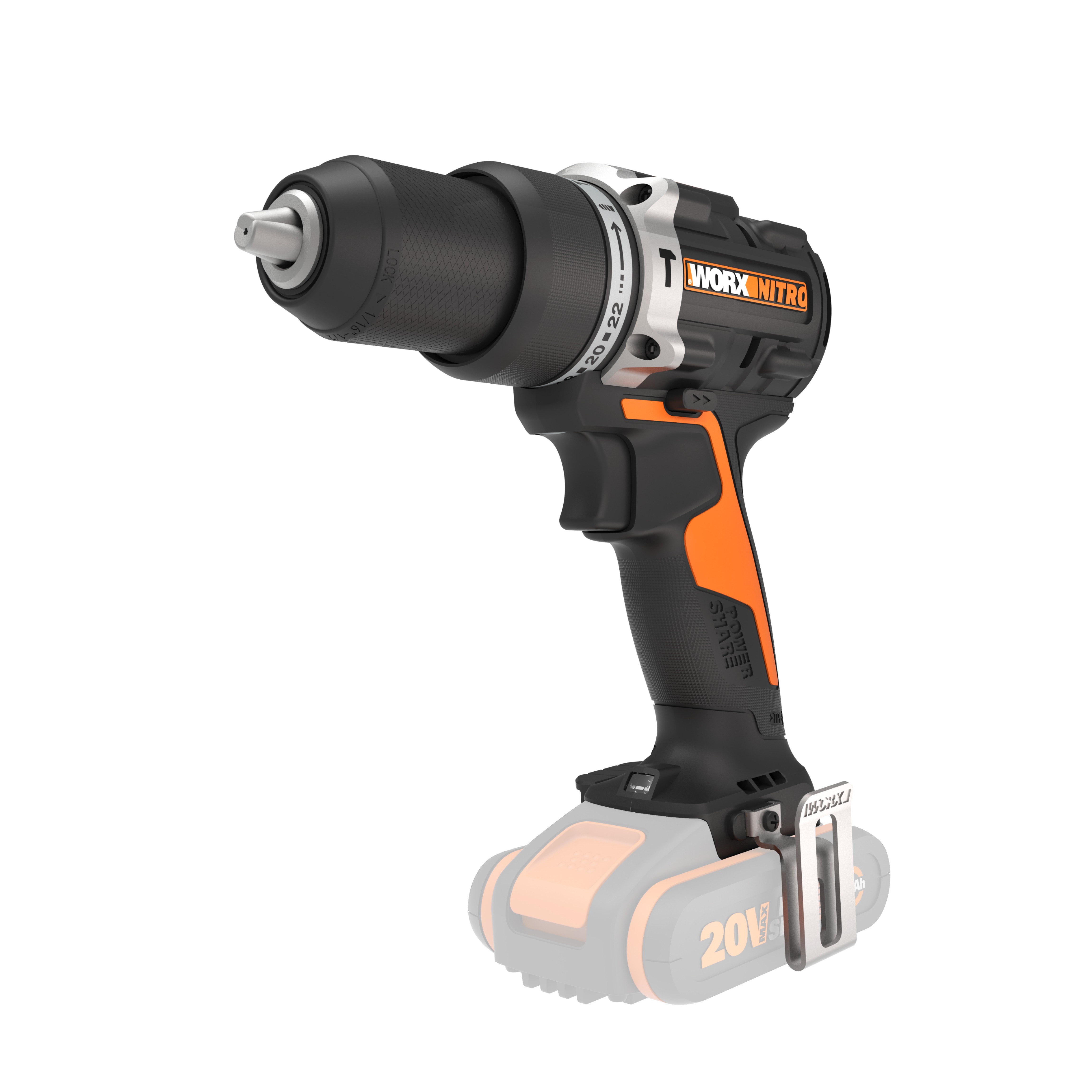 Worx WX352.9 - Taladro Percutor Brushless 20V S/bat